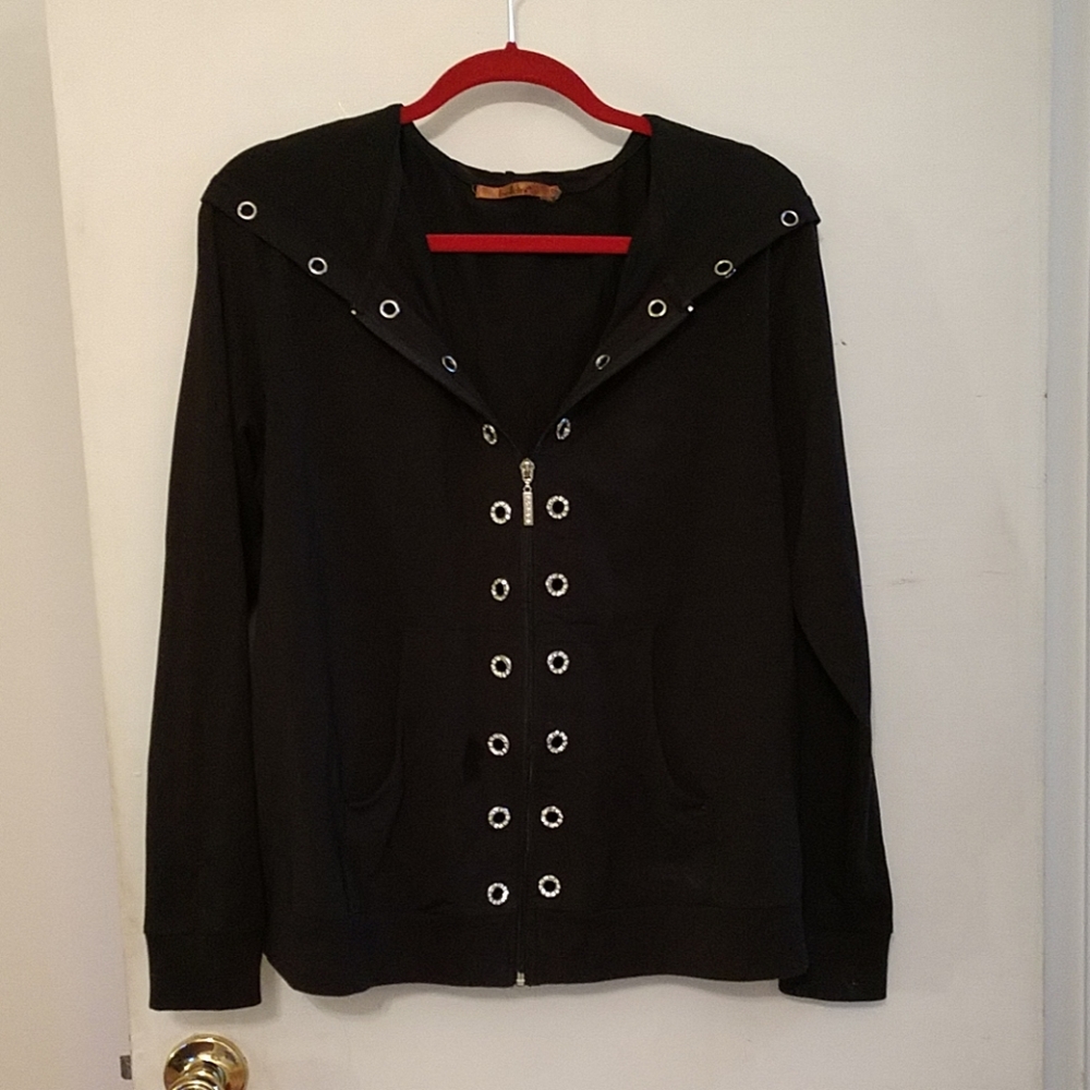 Crystal grommet hoodie